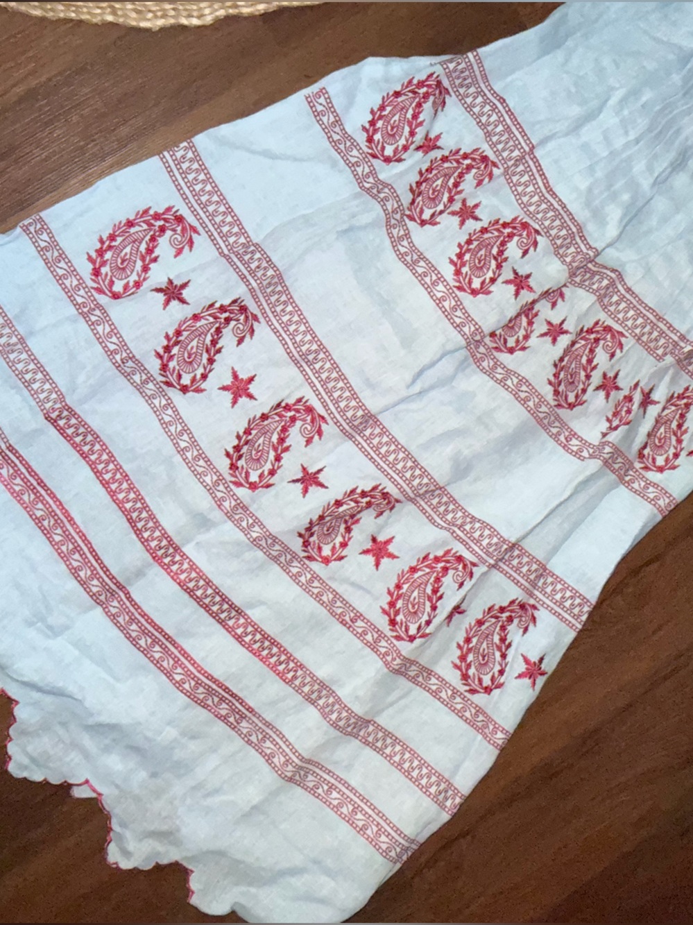 Nwt Asha rare blue embroidered MADAKET PIPER DRESS $550 boho resort linen summer - Picture 3 of 10